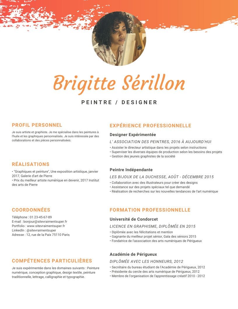 Modèle de CV pour le luxe