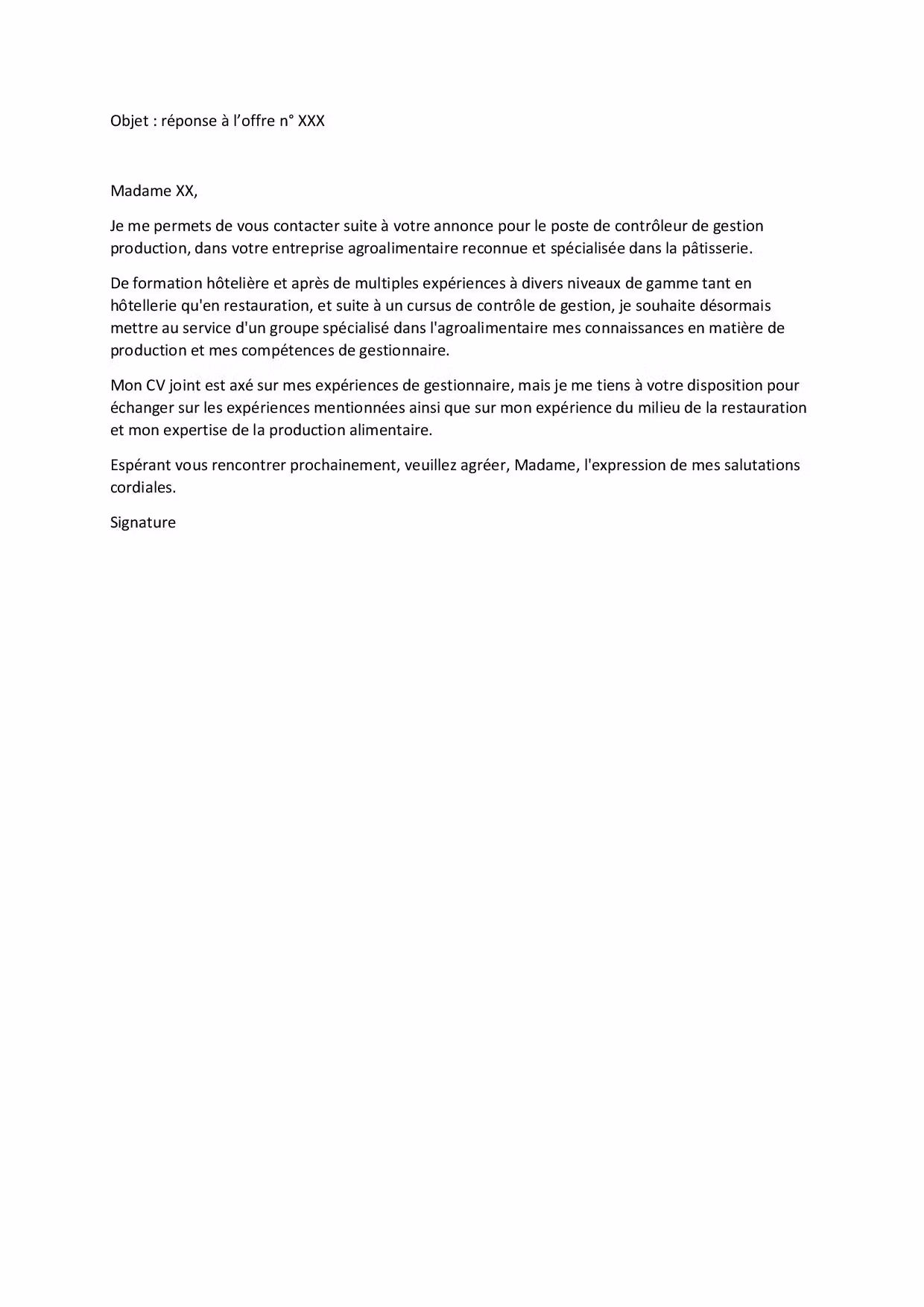 Modèle de mail de motivation