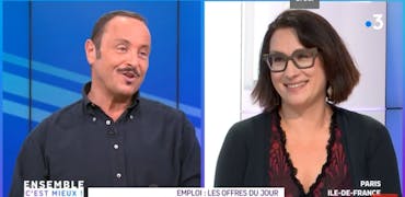 Vincent Ferniot (France 3 Paris-Ile-de-France) et Sylvia Di Pasquale (Cadremploi)