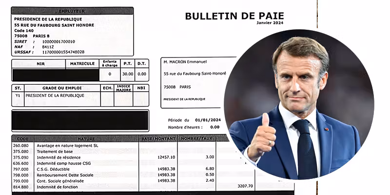 Le bulletin de salaire d'Emmanuel Macron est en ligne