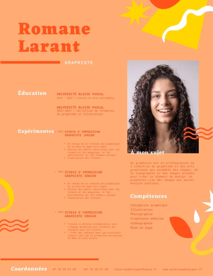 modèle CV graphiste
